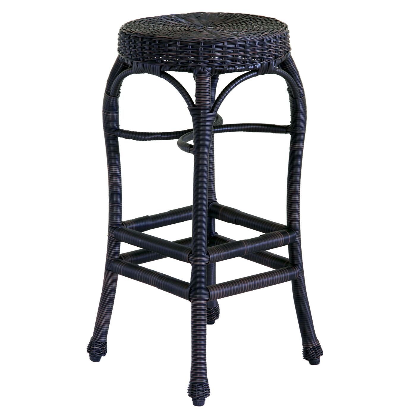 Outdoor Wicker Bar Stool - Expresso - Cane Wicker Industries